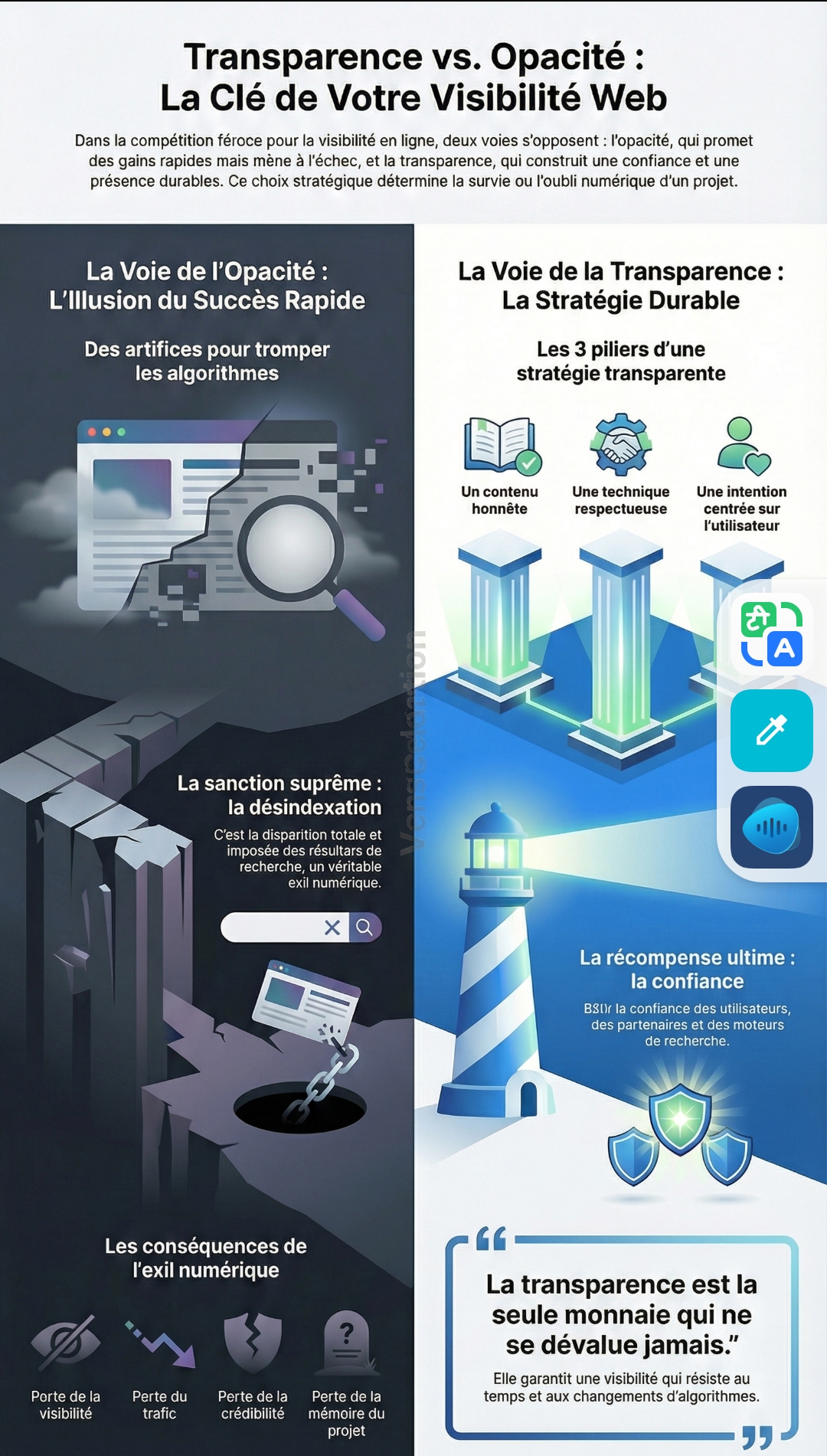 Transparence : la clé de la visibilité web