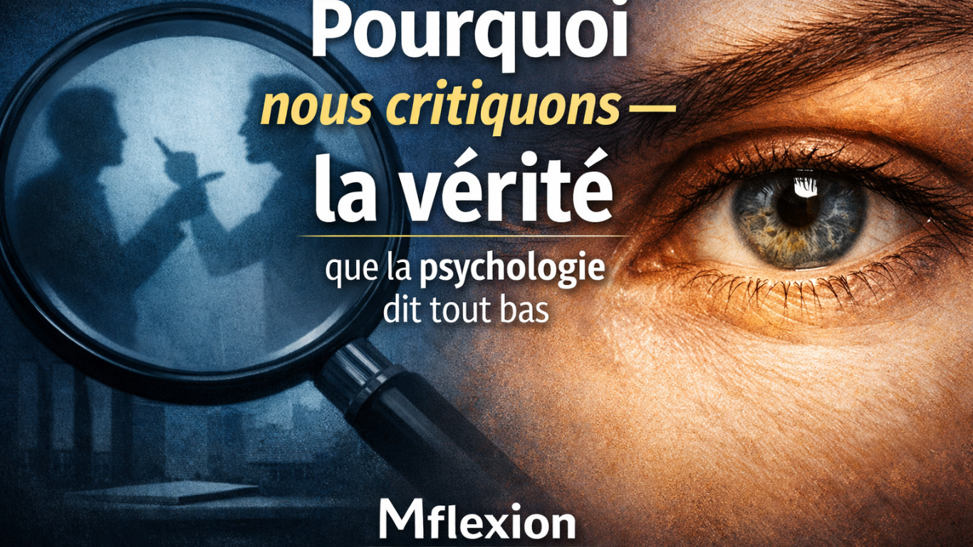 Pourquoi nous Critiquons — la Vérité que la Psychologie dit Tout bas